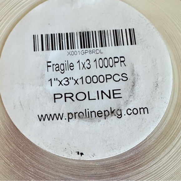 1000 Fragile Labels Stickers 1 Roll Red White Seller Shipping Supplies - Picture 9 of 10